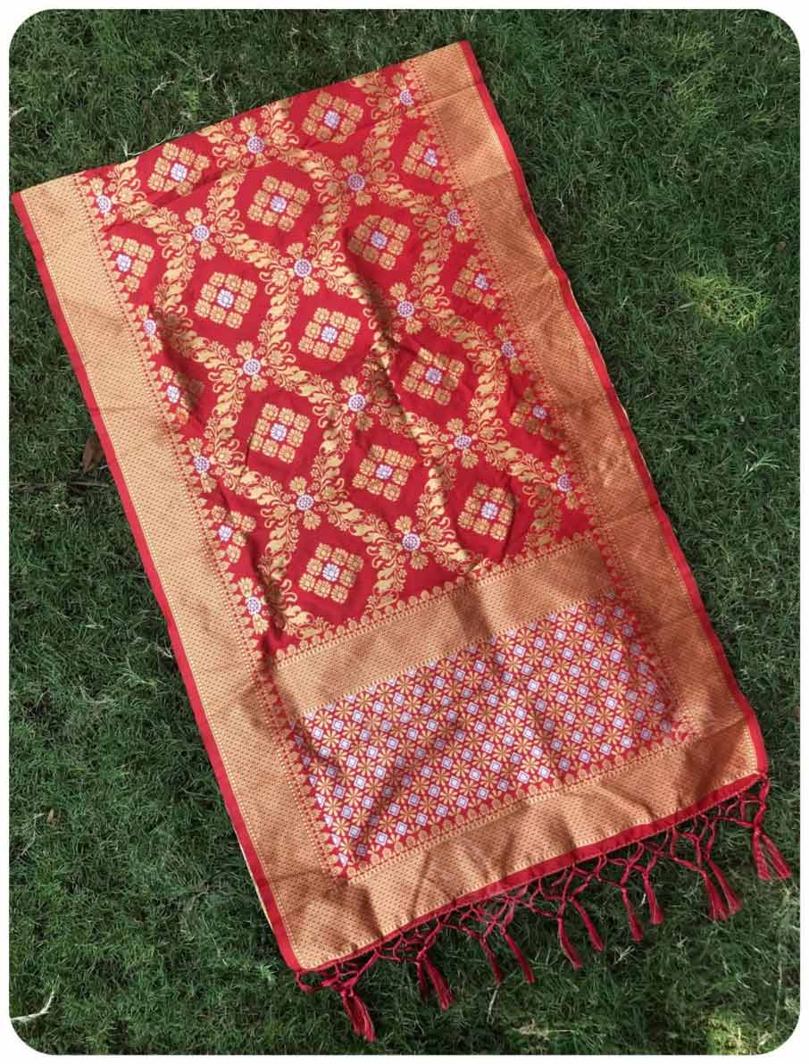 Golden Silver Thread Silk Dupatta Leading Supplier Golden Silver Thread Silk Dupatta Leading Supplier
